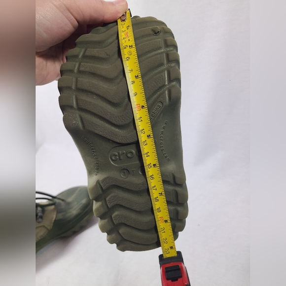 Crocs Axle All Terrain Camo Green Lace Up Duck Boat Clog Shoe Size M 1/W3 Junior - Picture 14 of 14
